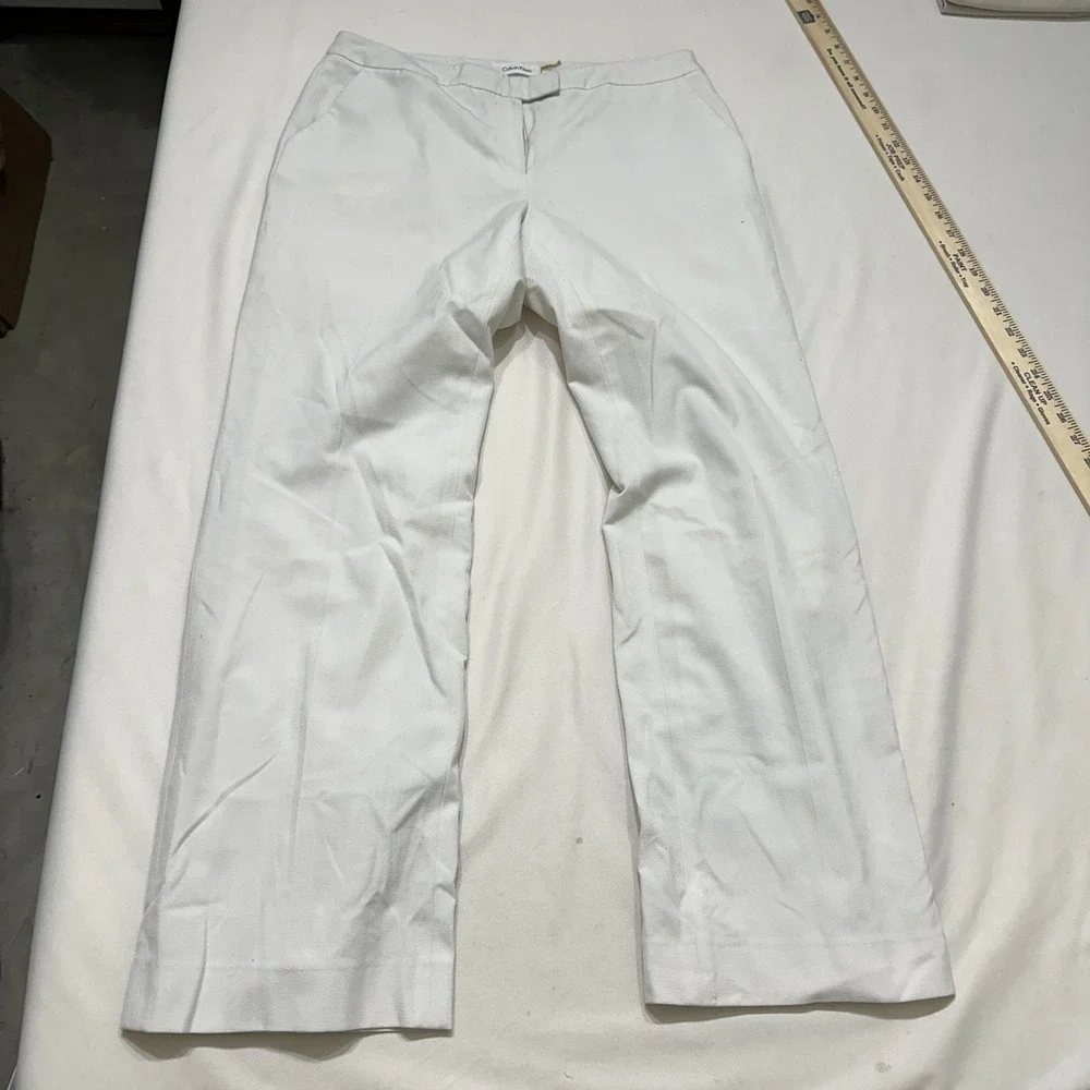 Calvin Klein Womens Ivory Dress Pants Lined‎ Career Suit Trousers